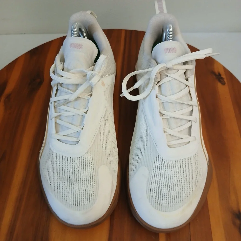 Puma Fuse 2.0 Women 10 White Gum Running Shoes Sneakers Athletic 379559-12